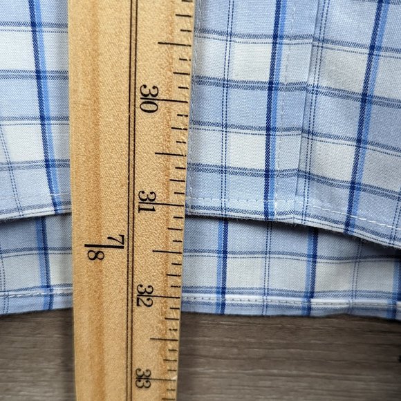 Van‎ Heusen* Men's Long Sleeve Button Down Curved Hem Chest Pocket Shirt~ Large - Picture 9 of 11